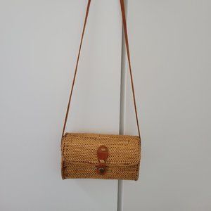 woven rattan purse